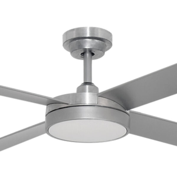 Hunter Pacific Pinnacle V2 DC Ceiling Fan with LED Light, Remote and Wall Control - 52" (Brushed Aluminium with Silver Blades) - Image 2