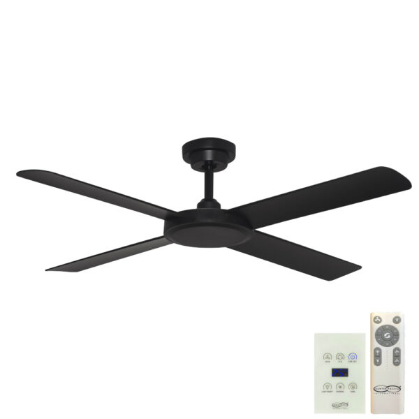 hunter-pacific-pinnacle-v2-dc-ceiling-fan-with-remote-and-wall-control-matte-black-52 Hunter Pacific Pinnacle V2 DC Ceiling Fan with Remote and Wall Control - 52" (Black)