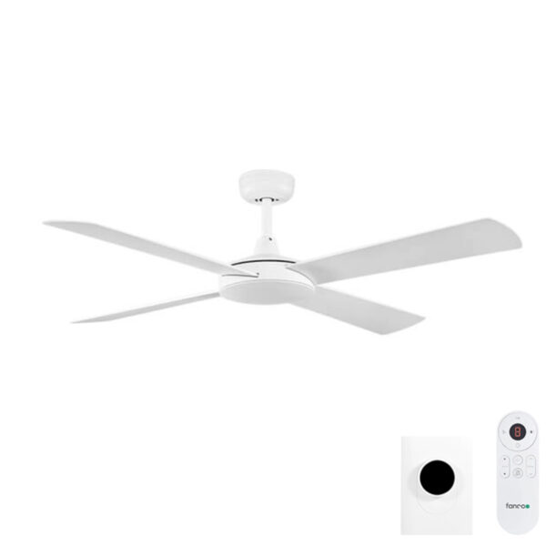 Eco Silent Deluxe DC Ceiling Fan 56″ with Wall Control & Remote/SMART (White) - Image 1