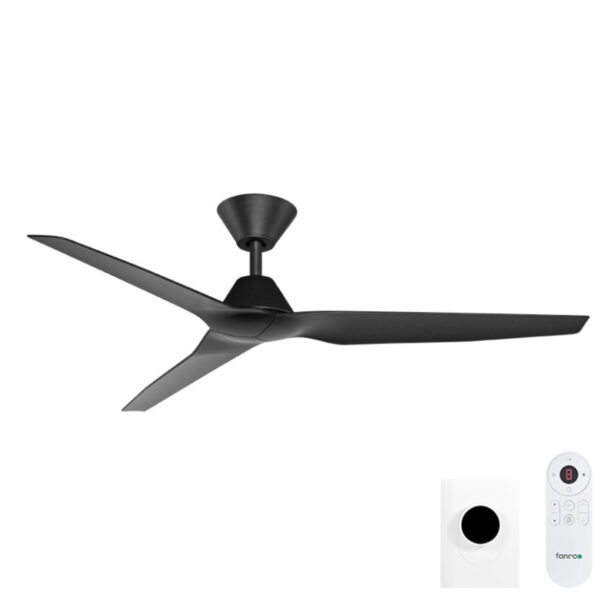 Fanco Infinity-iD DC Ceiling Fan 54″ with Wall Control and Remote/SMART (Black) - Image 1