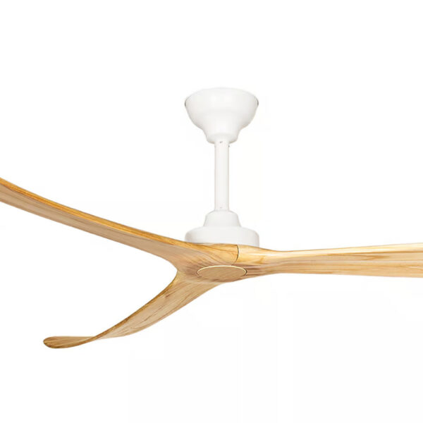 Kirra DC Ceiling Fan 100" with Remote (White with Natural Timber Blades) - Image 2