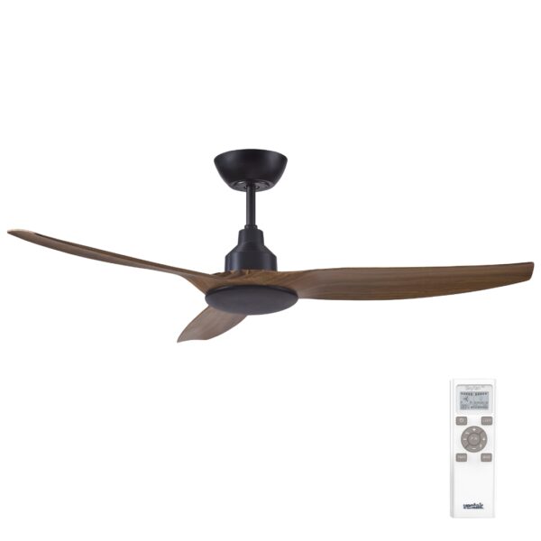 Ventair Skyfan 52 DC Ceiling Fan- Black(M)- Teak(B) Ventair Skyfan DC Ceiling Fan with Remote - 52″ (Black and Teak) - Image 1