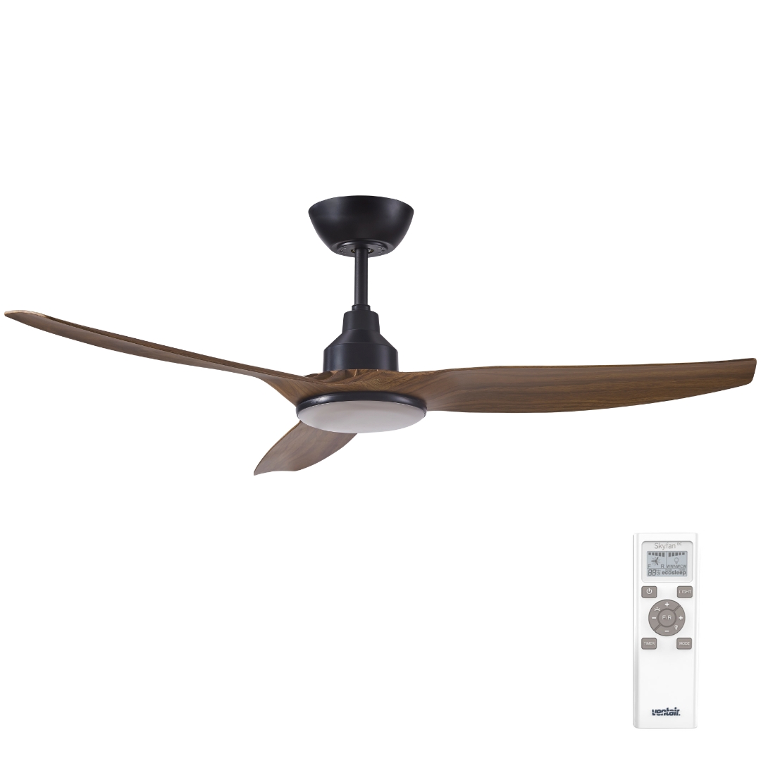 Ventair Skyfan DC Ceiling Fan With CCT LED Light & Remote 52″ (Black ...