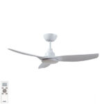 Ventair Skyfan DC Ceiling Fan With CCT LED Light, Remote & Smart Module 52″ (White)