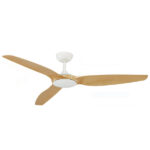 Three Sixty Flume Ceiling Fan 60″ (White with Natural)