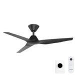 Fanco Infinity-iD DC Ceiling Fan 48″ with Wall Control & Remote/SMART (Black)