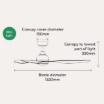 Eco Style DC Ceiling Fan 52″ with CCT LED Light & Remote (Black) - Image 4