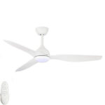 Eco Style DC Ceiling Fan 52″ with CCT LED Light & Remote (White)