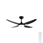 Brilliant Amari ABS 4 Blade DC Ceiling Fan 52" with CCT LED Light (Black)