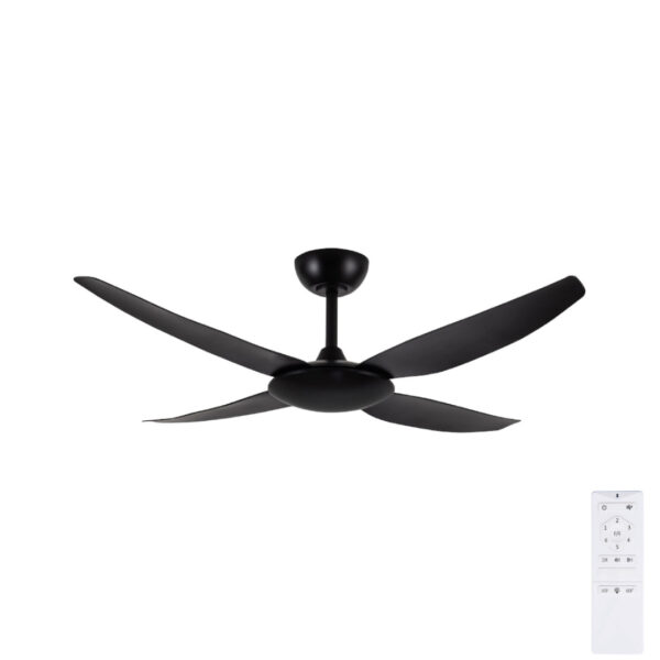 Brilliant Amari ABS 4 Blade DC Ceiling Fan with Remote 52″ (Black) - Image 1