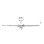 Brilliant Amari ABS 5 Blade DC Ceiling Fan 56" with CCT LED Light (Black) - Image 4