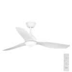 Claro Whisper DC Ceiling Fan with LED Light - 48 (White) - shorter down rod - main