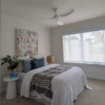 Eco Style DC Ceiling Fan 52″ with Remote (White) - in bedroom