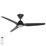 Infinity-iD DC Smart Ceiling Fan 48″ with Remote & CCT LED Light (Black)