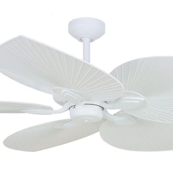 Tropicana Outdoor Ceiling Fan 54″ (White & Palm White Blades) - Image 2