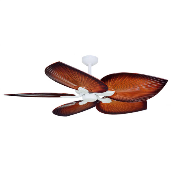 Three Sixty Tropicana AC Ceiling Fan - 54" (Matte White with Palm Brown Blades)