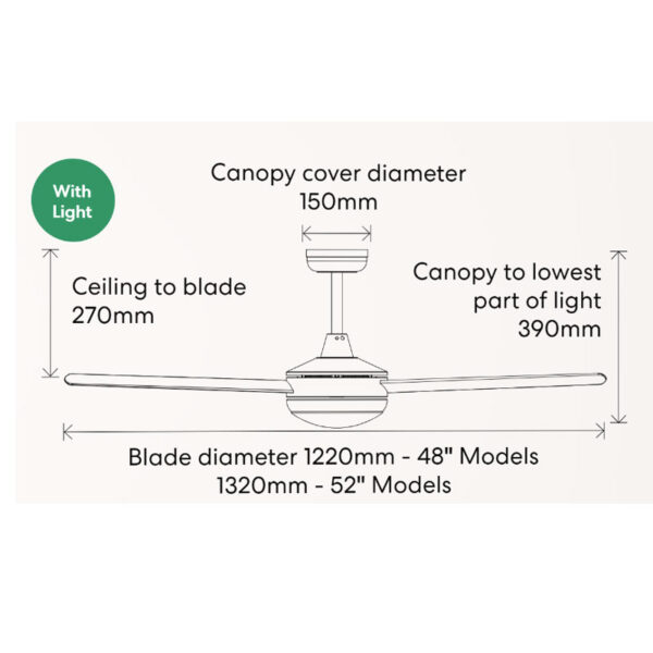 Fanco Eco Silent DC Ceiling Fan with Remote & CCT LED Light 48″ - Image 4