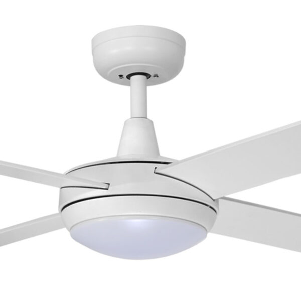 White Eco Silent DC Ceiling Fan 52″ with Remote & CCT LED Light - Image 2