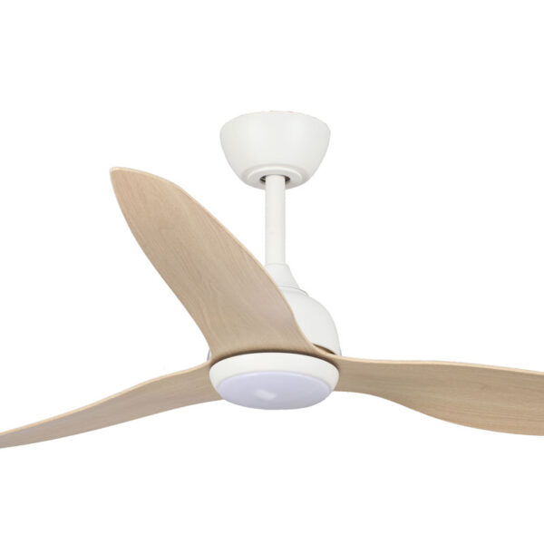 Eco Style DC Ceiling Fan 52″ with CCT LED Light & Remote (White with Beechwood Blades) - Image 2