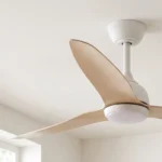 fanco-eco-style-dc-52-inch-ceiling-fan-white-with-beechwood-timber-style-blades-with-led-light-close-up-angled