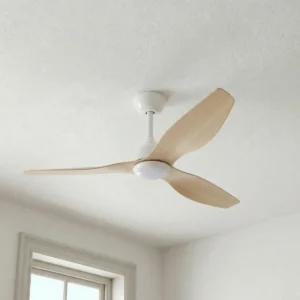 fanco-eco-style-dc-52-inches-white-beechwood-with-light-close-up-insitu
