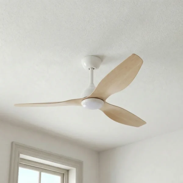 fanco-eco-style-dc-52-inches-white-beechwood-with-light-close-up-insitu