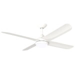 Hunter Pacific X-Over 4 Blade DC Ceiling Fan with CCT LED Light and Wall Control - White 52"