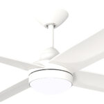 Hunter Pacific X-Over 4 Blade DC Ceiling Fan with CCT LED Light and Wall Control - White 52" - Image 2