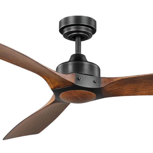 Mercator Ikuü Smart Minota DC Ceiling Fan with Remote - 52″ (Black with Dark Timber-style Blades) - Image 2