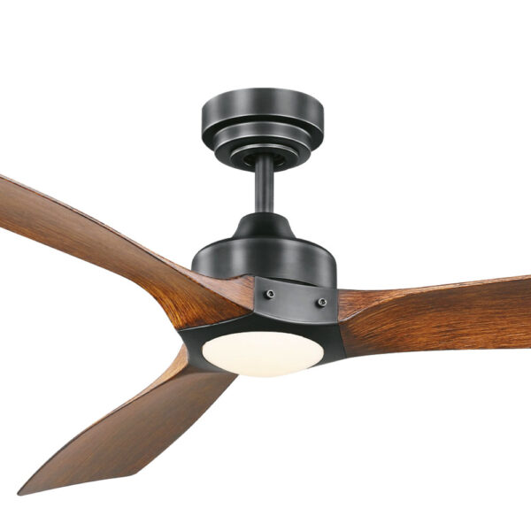 Mercator Ikuü Smart Minota DC Ceiling Fan with CCT LED Light and Remote - 52″ (Black with Dark Timber-style Blades) - Image 2