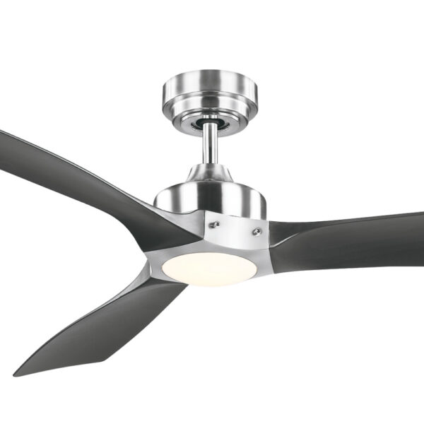 Mercator Ikuü Smart Minota DC Ceiling Fan with CCT LED Light and Remote - 52″ (Brushed Chrome with Black Blades) - Image 2