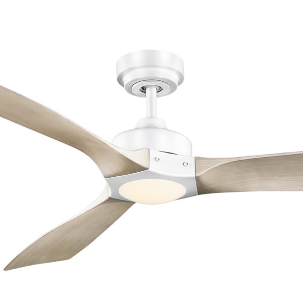 Mercator Ikuü Smart Minota DC Ceiling Fan with CCT LED Light and Remote - 52″ (White with Light Timber-style Blades) - Image 2