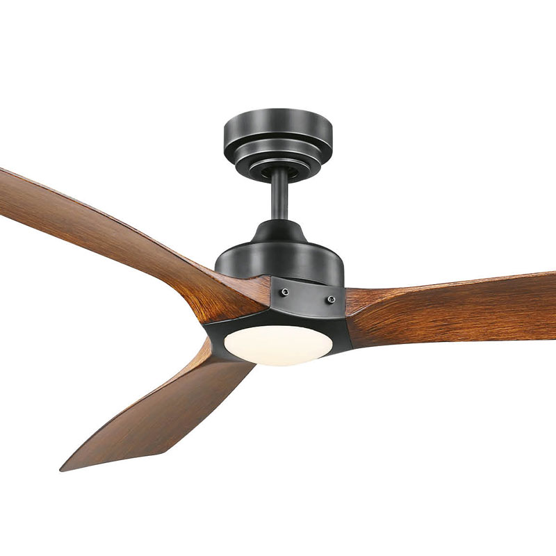 Ceiling Fan With Cct Led Light, Black And Dark Wood Ceiling Fan