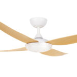 Brilliant Amari ABS 4 Blade DC Ceiling Fan 52" with CCT LED Light (White with Oak Blades) - Image 2