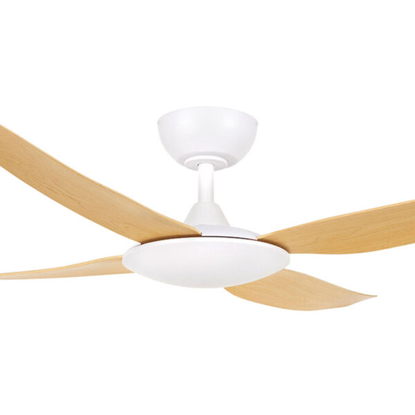 Brilliant Amari ABS 4 Blade DC Ceiling Fan with Remote 52" (White with Oak Blades) - Image 2