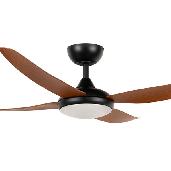 Brilliant Amari ABS 4 Blade DC Ceiling Fan 52" with CCT LED Light (Black with Walnut Blades) - Image 2