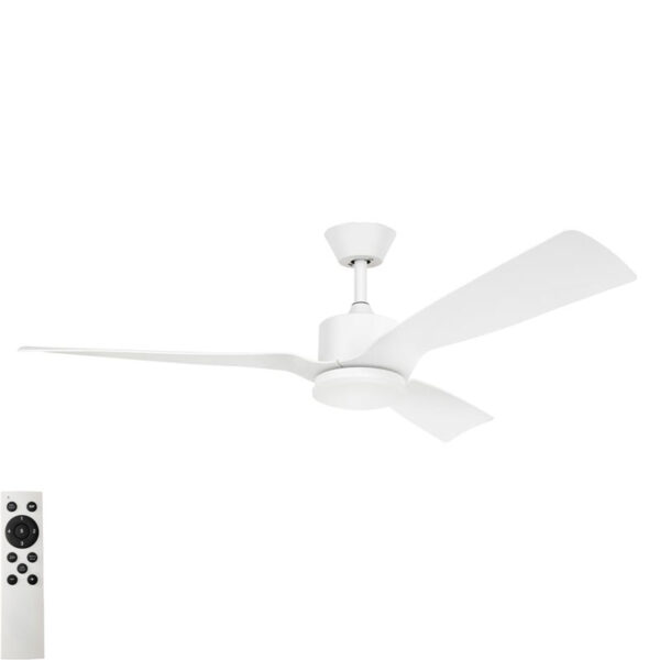 Belize Ceiling Fan DC Motor 52″ with CCT LED Light (White) - Image 1