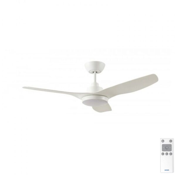 Ventair DC 3 Ceiling Fan with CCT LED Light & Remote - 48″ (White) - Image 1
