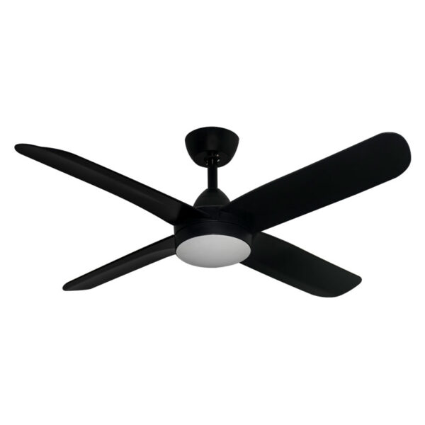Activ 4 Blade DC Ceiling Fan with CCT LED Light - Black 48" - Image 1