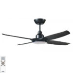 Ventair Skyfan 4 Blade DC Ceiling Fan with CCT LED Light & Remote - 48″ (Black)