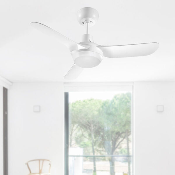 Ventair Spyda AC Ceiling Fan with LED Light - 36" (Satin White) - Image 2