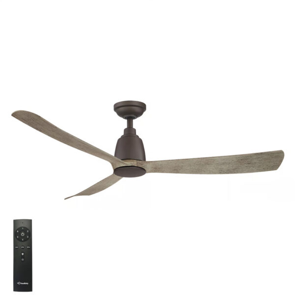 Three Sixty Kute 3 Blade DC Ceiling Fan - 52" (Graphite with Weathered Wood Blades)