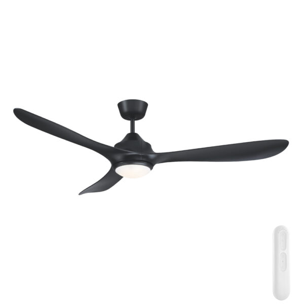 Mercator Juno DC Ceiling Fan with LED Light and Remote Control - 56" (Black)