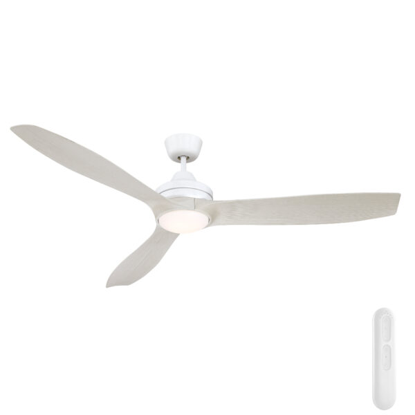 mercator-lora-dc-ceiling-fan-with-led-light-and-remote-white-with-light-timber-style-blades-60 Mercator Lora DC Ceiling Fan with LED Light - 60" (White with Light Timber-style Blades)