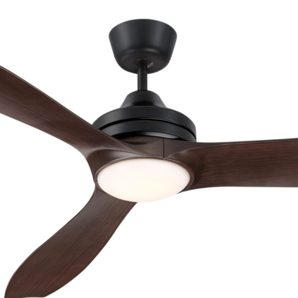 Mercator Lora DC Ceiling Fan with LED Light - 60" (Black with Dark Timber-style Blades) - Image 2