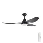 Three Sixty Simplicity DC Ceiling Fan with LED Light - 52" (Black)