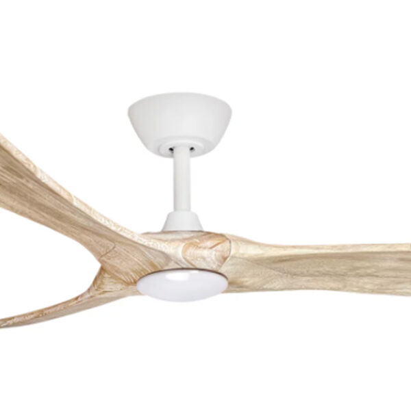 Three Sixty Timbr DC Ceiling Fan 72″ with LED Light (White & Weathered Oak) - Image 2
