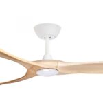 Three Sixty Timbr DC Ceiling Fan 72″ with LED Light (White & Natural) - Image 2