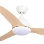 fanco breeze ac with light - 48" white with beechwood blades