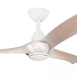 Three Sixty Arumi V2 52-inch Ceiling Fan in White with Washed Oak Motor